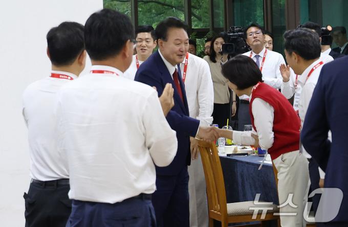 [사진] 윤석열 대통령, 여당 워크숍 참석