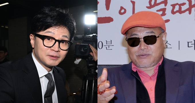 가수 김흥국이 한동훈 전 국민의힘 비상대책위원장과 지난 30일 저녁식사를 했다고 밝혔다. 사진은 한동훈 전 국민의힘 비상대책위원장(왼쪽)과 가수 김흥국(오른쪽)/사진=뉴스1 구윤성 기자, 뉴시스 최동준 기자