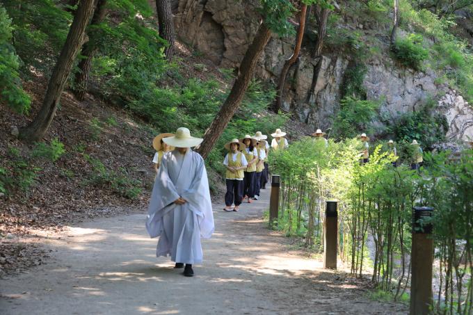 준한스님의 '걷기 명상'(대한불교조계종 제공)
