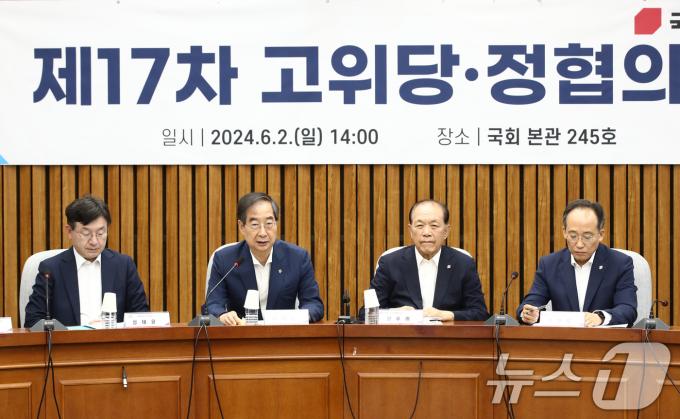 [사진] 한덕수 총리, 고위당정협의회 발언