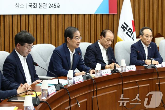 [사진] 고위당정 발언하는 한덕수 총리