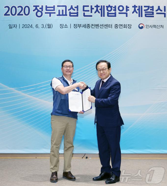 [사진] 인사혁신처-전국공무원노조, 2020 정부교섭 단체협약 체결