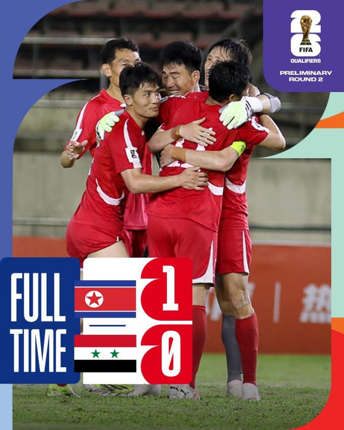시리아를 꺾은 북한 축구대표팀 (AFC SNS)