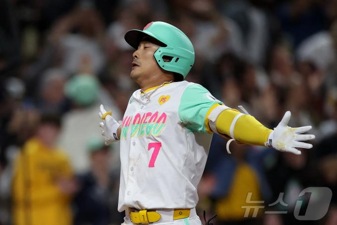 김하성(29)이 연이틀 홈런포를 쏘아올렸다. ⓒ AFP=뉴스1