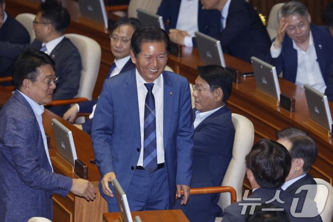 [사진] 밝은 표정의 정청래