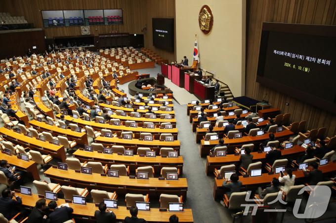 [사진] 여당 불참 속 상임위원장 선출 위한 본회의 개의
