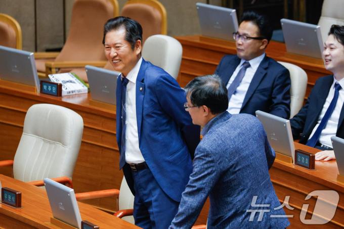 [사진] 미소 짓는 정청래