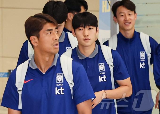 대한민국 축구 국가대표팀 배준호(가운데) 2024.6.7/뉴스1 ⓒ News1 김도우 기자