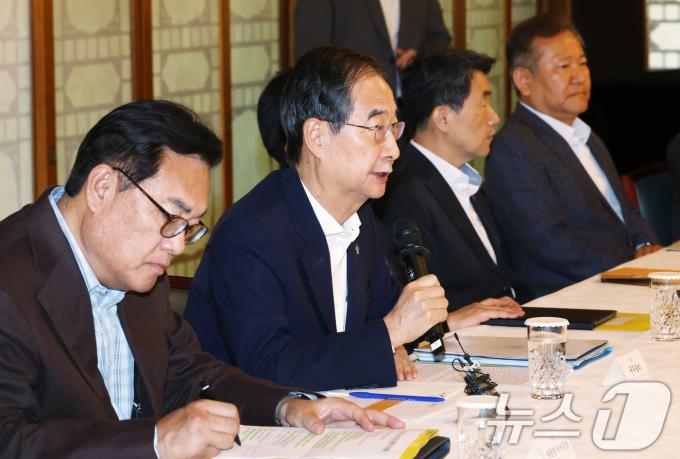 [사진] 고위당정협의회 모두발언하는 한덕수 총리
