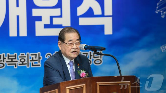 [사진] 인사말 하는 이종찬 광복회장