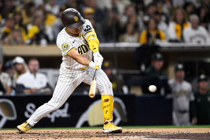 김하성이 MLB 올스타 투표에서 내셔널리그 유격수 부문 6위에 자리했다. /사진= 로이터