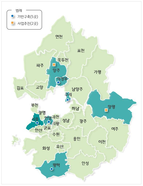경기도는 2024년 경기 더드림 재생사업의 신규 대상지로 평택시 원평동 등 7곳을 최종 선정했다. 자료는 2024년 경기 더드림 재생사업 신규 대상지. / 자료제공=경기도