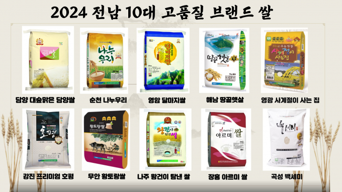                                        2024년 전남 10대 고품질 브랜드 쌀/전남도