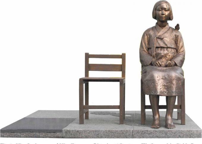 일본군 성노예 희생자를 기리고 일본 정부를 규탄하는 의미를 담은 '평화의 소녀상'. <출처=정의기억연대>