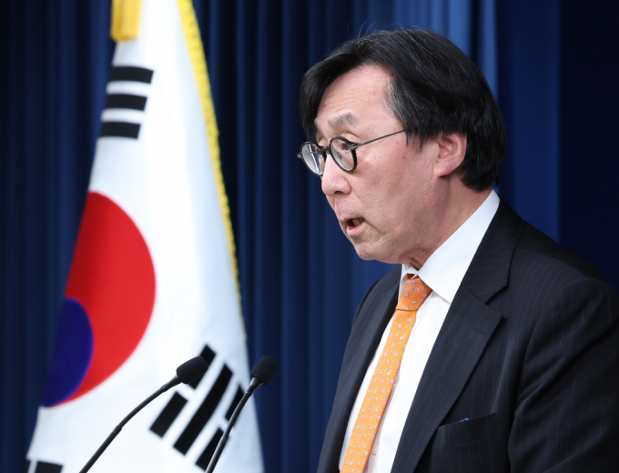 장호진 국가안보실장이 지난 20일 오후 서울 용산 대통령실 청사에서 북러 회담 관련 정부 성명을 발표하고 있다. / 사진=뉴시스 조수정 기자 