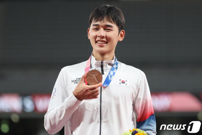 2021년 개최된 2020 도쿄 올림픽에서 마지막으로 메달을 딴 근대5종 전웅태. 한국의 역대 올림픽 287번째 메달이다. 2021.8.7/뉴스1 ⓒ News1 송원영 기자