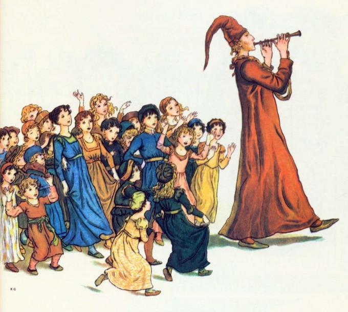 동화 '하멜른의 피리 부는 사나이'의 삽화. (출처: Edmund Evans, 삽화(1888), Wikimedia Commons, Public Domain)