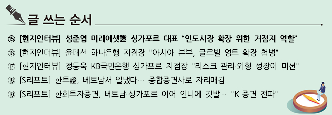 [현지인터뷰] 성준엽 미래에셋 싱가포르 대표 