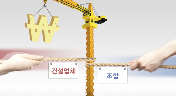 공사기간 연장과 공사비 상승 문제로 시행사(발주사)와 시공사의 분쟁이 늘고 있다. /그래픽=강지호 기자