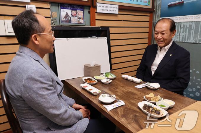 [사진] 마주 앉은 황우여·추경호