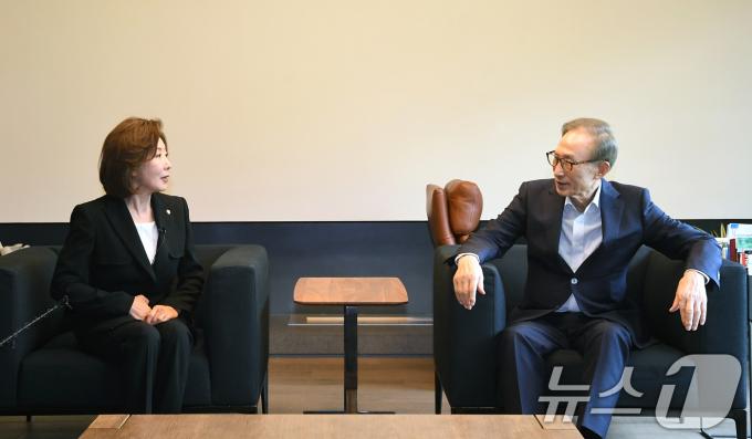 [사진] 나경원, MB 예방