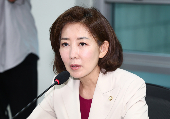 나경원 국민의힘 의원(서울 동작을)이 한동훈 전 비상대책위원장과 윤석열 대통령의 신뢰관계는 파탄났다며 우려를 표했다. 사진은 나 의원이 1일 서울 여의도 국회 의원회관에서 열린 '대한민국 안보의 새로운 비전 핵무장 3원칙 세미나'에서 발언하는 모습. /사진=뉴스1