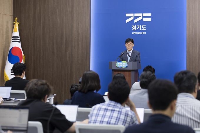 는 김현곤 경기도 경제부지사가 1일 경기도청 브리핑룸에서 ‘K-컬처밸리 복합개발사업’의 향후 추진 방향을 밝히고 있다. / 사진제공=경기도