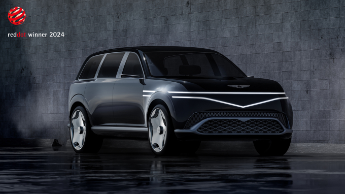 제네시스가 '2024 레드 닷 어워드: 디자인 콘셉트 부문'(Red Dot Award: Design Concept 2024)의 수송 디자인 분야에서 초대형 전동화 SUV(스포츠유틸리티차량) '네오룬 콘셉트'(NEOLUN·이하 네오룬)로 본상을 수상했다./사진제공=현대자동차