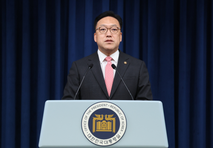  김병환 금융위원장 후보자가 4일 서울 용산 대통령실 청사에서 열린 정무직 인선 발표 브리핑에서 지명 소감을 밝히고 있다. /사진=뉴시스