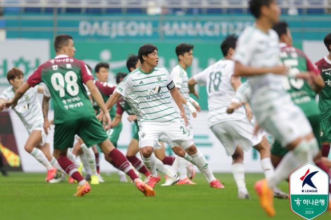 대전과 전북의 경기 모습(한국프로축구연맹 제공)