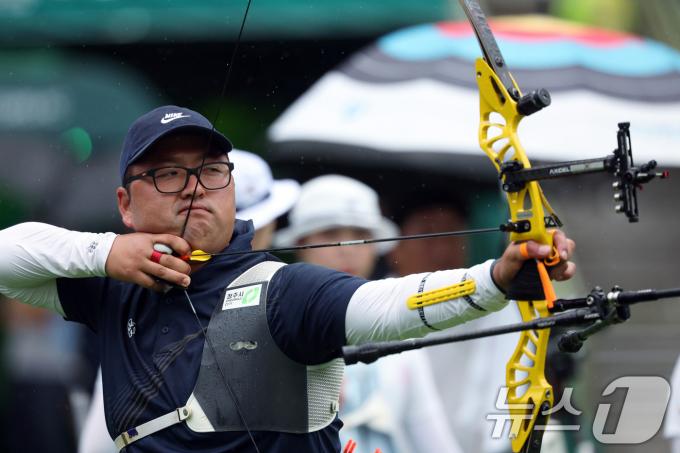 2024 파리 올림픽에 출전하는 양궁 국가대표팀 김우진/뉴스1 ⓒ News1 박정호 기자