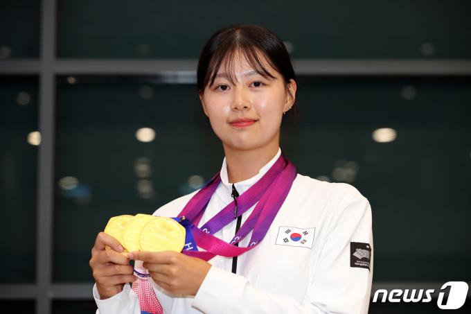 항저우 아시안게임 양궁 3관왕을 달성한 임시현/뉴스1 ⓒ News1 이승배 기자