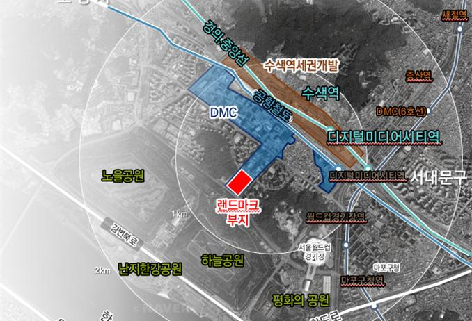서울시가 상암 DMC 랜드마크 사업 변경에 나선다. 사진은 사업 위치도. /사진=서울시