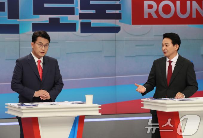 [사진] TV토론회 참석한 윤상현·원희룡