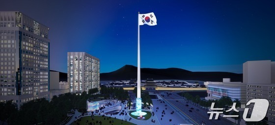 서울 광화문광장에 설치될 '태극기 게양대' 조감도. (서울시 제공)