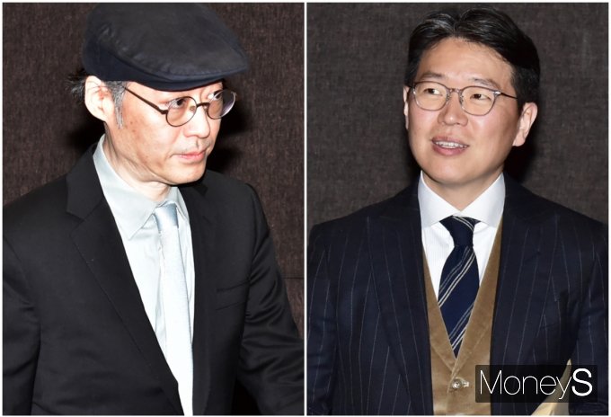 신동국 한양정밀 회장(왼쪽)이 모녀(송영숙 한미그룹 회장·임주현 한미그룹 부회장) 측과 주식매매계약을 체결한 가운데 형제(임종윤 한미약품 사장(오른쪽)·임종훈 임종훈 한미사이언스 대표) 측과 책임경영·전문경영·정도경영을 선언했다. /사진=임한별 기자
