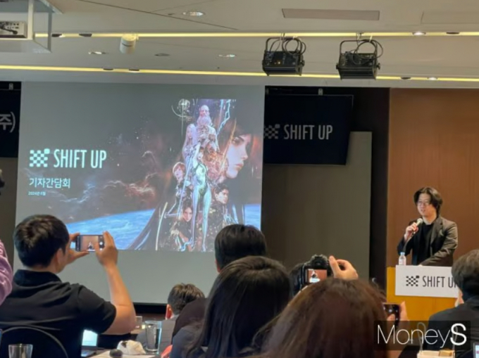 사진은 지난달 25일 서울 여의도에서 IPO(기업공개) 기자간담회를 진행하는 김형태 시프트업 대표. / 사진=이재현 기자