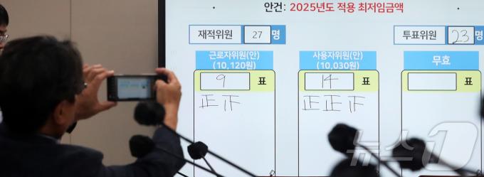 [사진] 2025년도 최저임금 1만 30원으로 결정