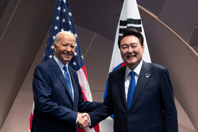 윤석열 대통령과 조 바이든 미국 대통령이 북대서양조약기구(NATO·나토) 정상회의를 계기로 정상회담을 했다. /사진=뉴시스 