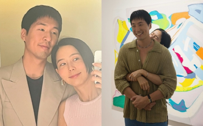 가수 겸 화가 마이큐가 연인인 방송인 김나영과의 달달한 투샷을 공개했다. /사진=마이큐 인스타그램