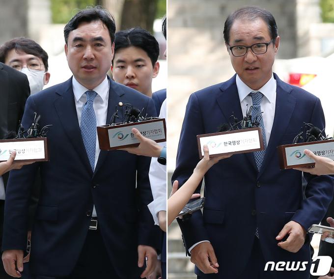 윤관석 전 의원(왼쪽 사진)과 이성만 전 의원. 2023.8.4/뉴스1 ⓒ News1 박정호 기자