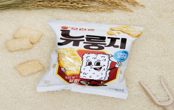 오리온은 고객들이 쌀을 더 맛있고 건강하게 즐길 수 있도록 100% 국산 쌀을 사용한 구운 쌀과자를 개발했다.  /사진=오리온 