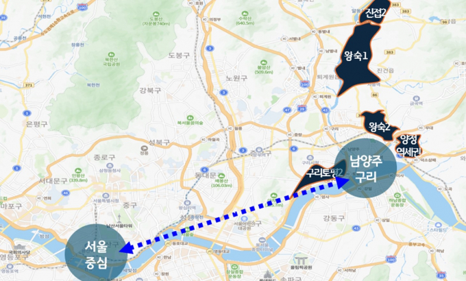 수도권 동부지역에서 진행 중인 3기 신도시 신규 광역도로망 구상도. 사진제공=경기연구원 