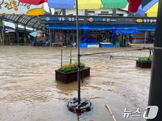 [사진] 물에 긴 당진시장