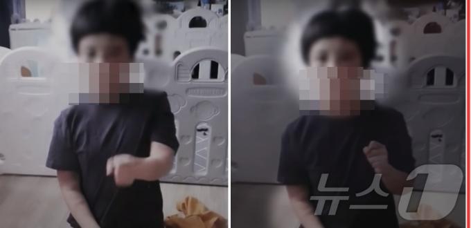 이모에 맞아 갈비뼈가 골절된 조카는 사망 전날 올라가지 않는 왼손을 들려고 애를 쓰고 있다. (MBC 갈무리) ⓒ 뉴스1