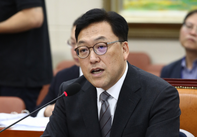 김병환 금융위원장 후보자가 22일 오전 서울 여의도 국회 정무위원회 전체회의장에서 열린 인사청문회에 출석해 의원 질의에 답하고 있다./사진=뉴스1 /사진=(서울=뉴스1) 이광호 기자