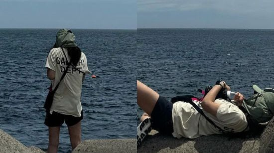 그룹 소녀시대 출신 배우 권유리가 방파제 테트라포드에서 찍은 사진이 논란이 되고 있다. /사진=유리 인스타그램