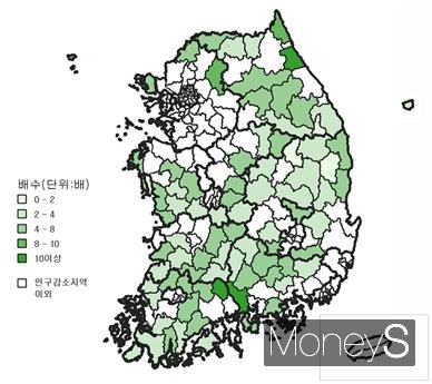 시군구 체류인구 배수(2024년 3월 현재)/사진=통계청 제공.