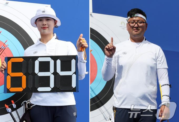 [사진] 대한민국 양궁 기량 압도…임시현·김우진 '위풍당당 1위'