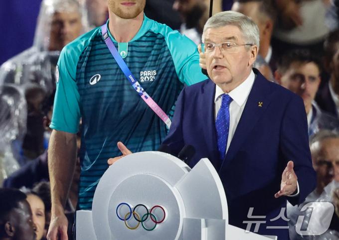 [사진] 공식 연설하는 토마스 바흐 IOC 위원장